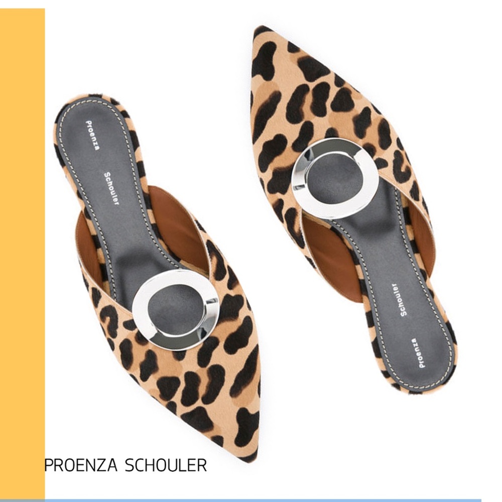 Proenza Schouler Leopard Mules Slides Size 38.5
